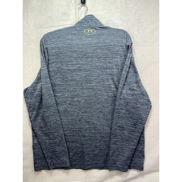 Under Armour 1/4 Zip Pullover Men’s Size XL Gray Neon Yellow Logo Long Sleeve - Picture 6 of 9